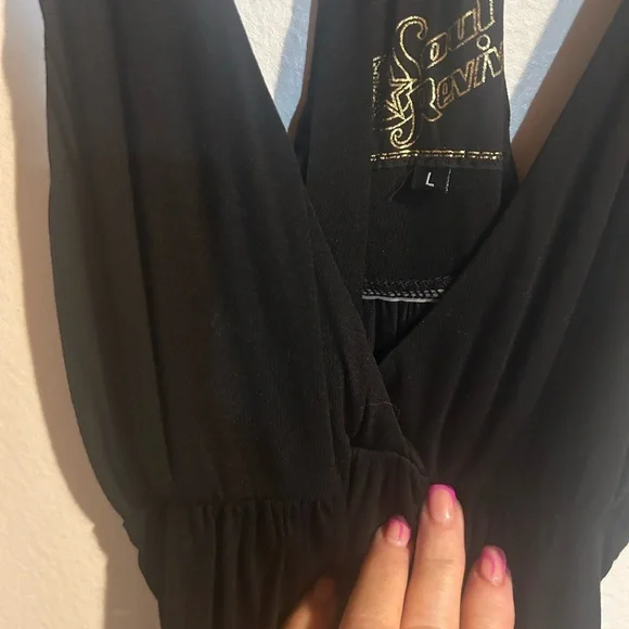 Soul Revival Black and Gold Halter long top rope like halter straps. - Picture 4 of 10